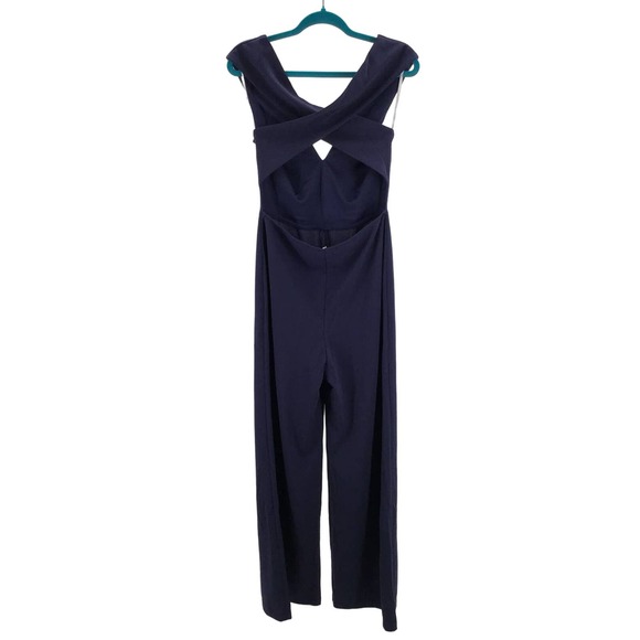 LULU'S SZ S Thinking Out Loud Navy Blue Backless Straight Leg Jumpsuit NEW B156 - Picture 2 of 7